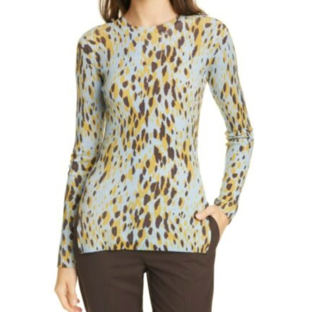 Hugo Boss Blue Feleanor Animal Spot Sweater NWT